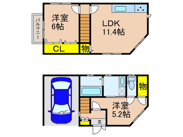 橋本糸ケ上貸家の物件間取画像